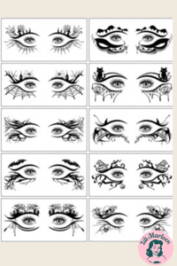 Midlertidige tatoveringer: Dramatiske øjne - Halloween - 10 stks. 